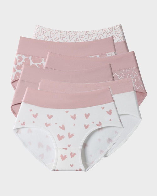 Pantaletas de Algodón Suave con Corazones · Paquete de 6