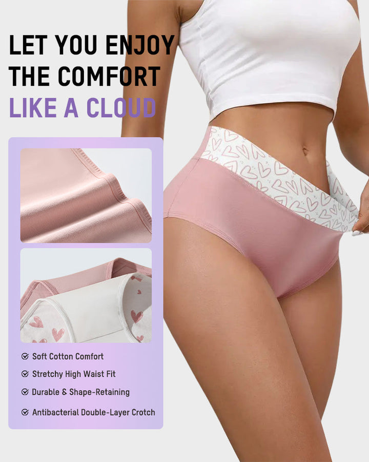 Culotte Coton Doux Imprime Coeurs - Lot de 6