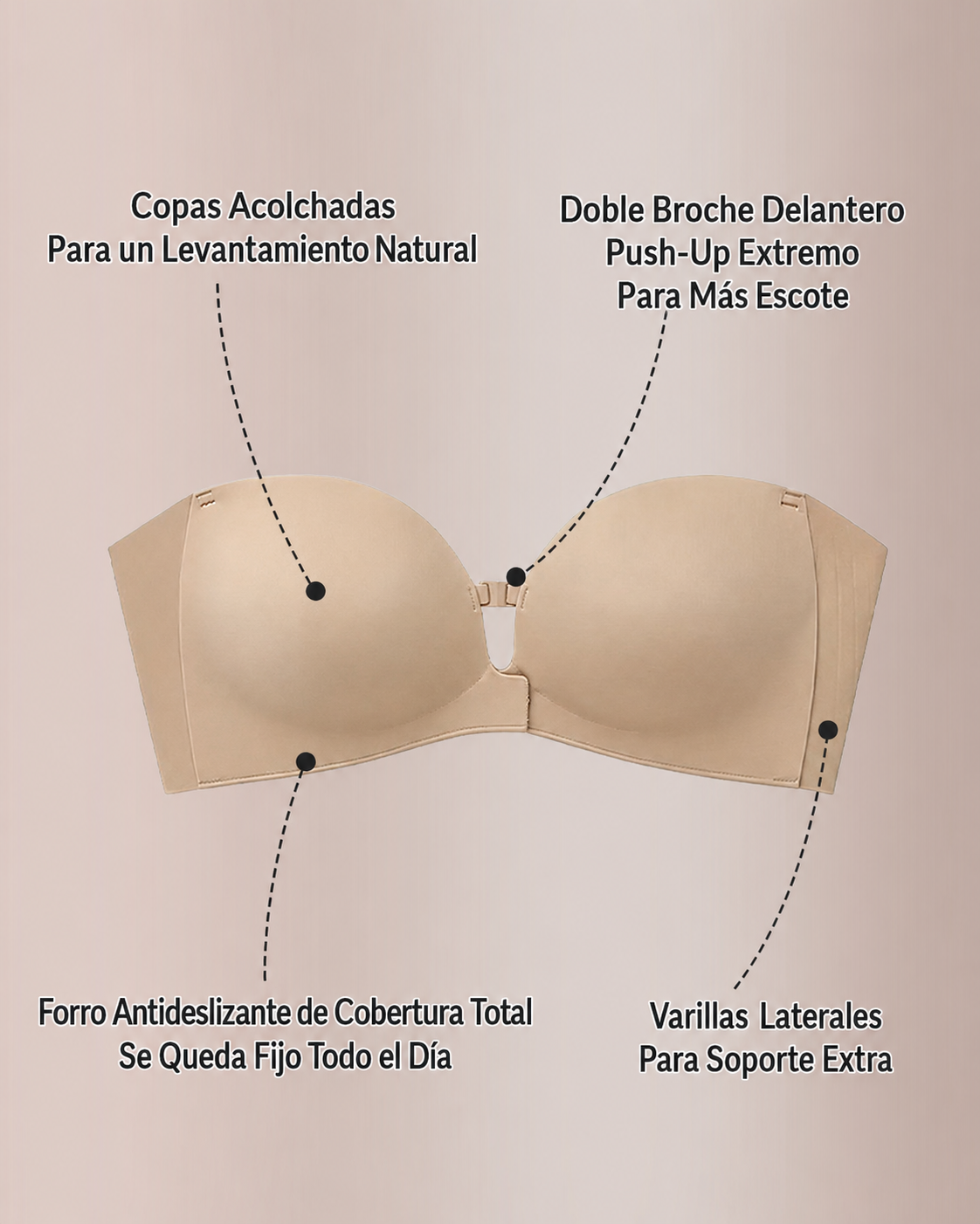 Brasier Push-Up con Broche Frontal
